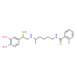 ChemSpider 2D Image | N-(5-{[2-(3,4-Dihydroxyphenyl)-2-hydroxyethyl]amino}hexyl)-2-methylbenzamide | C22H30N2O4