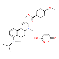 ChemSpider 2D Image | (1-Isopropyl-6-methyl-8,9-didehydroergolin-8-yl)methyl trans-4-methoxycyclohexanecarboxylate (2Z)-2-butenedioate (1:1) | C31H40N2O7