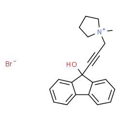 ChemSpider 2D Image | 1-[3-(9-Hydroxy-9H-fluoren-9-yl)-2-propyn-1-yl]-1-methylpyrrolidinium bromide | C21H22BrNO