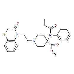 ChemSpider 2D Image | methyl 1-[2-(3-oxo-2,3-dihydro-4H-1,4-benzothiazin-4-yl)ethyl]-4-[phenyl(propanoyl)amino]piperidine-4-carboxylate | C26H31N3O4S