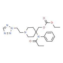 ChemSpider 2D Image | ethyl {4-[phenyl(propanoyl)amino]-1-[2-(2H-tetrazol-2-yl)ethyl]piperidin-4-yl}methyl carbonate | C21H30N6O4