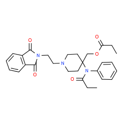 ChemSpider 2D Image | {1-[2-(1,3-dioxo-1,3-dihydro-2H-isoindol-2-yl)ethyl]-4-[phenyl(propanoyl)amino]piperidin-4-yl}methyl propanoate | C28H33N3O5