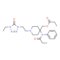ChemSpider 2D Image | {1-[2-(4-ethyl-5-oxo-4,5-dihydro-1H-tetrazol-1-yl)ethyl]-4-[phenyl(propanoyl)amino]piperidin-4-yl}methyl propanoate | C23H34N6O4