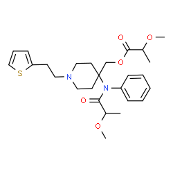 ChemSpider 2D Image | {4-[(2-Methoxypropanoyl)(phenyl)amino]-1-[2-(2-thienyl)ethyl]-4-piperidinyl}methyl 2-methoxypropanoate | C26H36N2O5S
