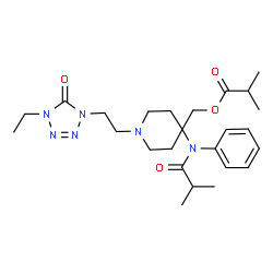 ChemSpider 2D Image | {1-[2-(4-Ethyl-5-oxo-4,5-dihydro-1H-tetrazol-1-yl)ethyl]-4-[isobutyryl(phenyl)amino]-4-piperidinyl}methyl 2-methylpropanoate | C25H38N6O4