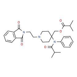 ChemSpider 2D Image | {1-[2-(1,3-Dioxo-1,3-dihydro-2H-isoindol-2-yl)ethyl]-4-[isobutyryl(phenyl)amino]-4-piperidinyl}methyl 2-methylpropanoate | C30H37N3O5