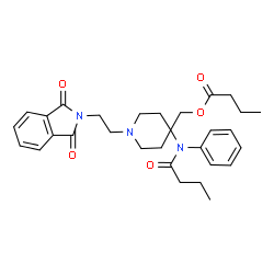 ChemSpider 2D Image | {4-[Butyryl(phenyl)amino]-1-[2-(1,3-dioxo-1,3-dihydro-2H-isoindol-2-yl)ethyl]-4-piperidinyl}methyl butyrate | C30H37N3O5