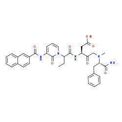 ChemSpider 2D Image | (3S)-5-{[(2S)-1-Amino-1-oxo-3-phenyl-2-propanyl](methyl)amino}-3-({2-[3-(2-naphthoylamino)-2-oxo-1(2H)-pyridinyl]butanoyl}amino)-4-oxopentanoic acid | C35H37N5O7