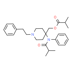ChemSpider 2D Image | {4-[Isobutyryl(phenyl)amino]-1-(2-phenylethyl)-4-piperidinyl}methyl 2-methylpropanoate | C28H38N2O3