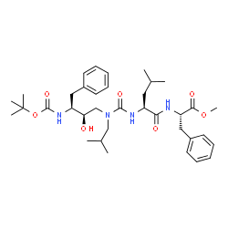 ChemSpider 2D Image | methyl N-[{(2R,3S)-3-[(tert-butoxycarbonyl)amino]-2-hydroxy-4-phenylbutyl}(2-methylpropyl)carbamoyl]-L-leucyl-L-phenylalaninate | C36H54N4O7