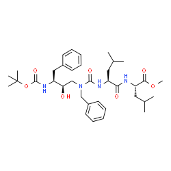 ChemSpider 2D Image | methyl N-(benzyl{(2R,3S)-3-[(tert-butoxycarbonyl)amino]-2-hydroxy-4-phenylbutyl}carbamoyl)-L-leucyl-L-leucinate | C36H54N4O7