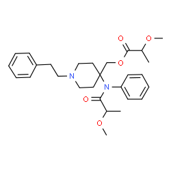 ChemSpider 2D Image | {4-[(2-Methoxypropanoyl)(phenyl)amino]-1-(2-phenylethyl)-4-piperidinyl}methyl 2-methoxypropanoate | C28H38N2O5