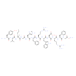 ChemSpider 2D Image | L-Tyrosyl-L-valyl-L-norleucylglycyl-L-histidyl-L-phenylalanyl-L-arginyl-L-tryptophyl-L-alpha-aspartyl-L-arginyl-N-[2-(aminooxy)-2-oxoethyl]-L-phenylalaninamide | C75H102N22O16