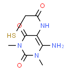 ChemSpider 2D Image | N-(6-Amino-1,3-dimethyl-2,4-dioxo-1,2,3,4-tetrahydro-5-pyrimidinyl)-2-sulfanylacetamide | C8H12N4O3S