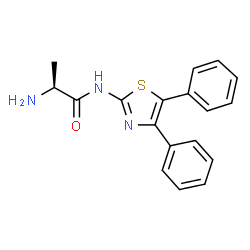 ChemSpider 2D Image | N-(4,5-Diphenyl-1,3-thiazol-2-yl)-L-alaninamide | C18H17N3OS