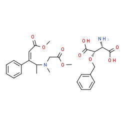 ChemSpider 2D Image | (3S)-3-(Benzyloxy)-L-aspartic acid - methyl (2Z)-4-[(2-methoxy-2-oxoethyl)(methyl)amino]-3-phenyl-2-pentenoate (1:1) | C27H34N2O9