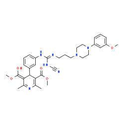 ChemSpider 2D Image | methyl (5Z)-4-[3-(N'-cyano-N''-{3-[4-(3-methoxyphenyl)piperazin-1-yl]propyl}carbamimidamido)phenyl]-5-[hydroxy(methoxy)methylidene]-2,6-dimethyl-4,5-dihydropyridine-3-carboxylate | C33H41N7O5