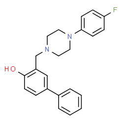 ChemSpider 2D Image | 3-{[4-(4-Fluorophenyl)-1-piperazinyl]methyl}-4-biphenylol | C23H23FN2O