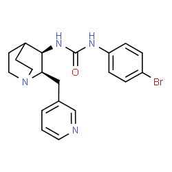 ChemSpider 2D Image | 1-(4-Bromophenyl)-3-[(2R,3R)-2-(3-pyridinylmethyl)-1-azabicyclo[2.2.2]oct-3-yl]urea | C20H23BrN4O