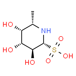 ChemSpider 2D Image | (2R,3S,4R,5R,6S)-3,4,5-Trihydroxy-6-methyl-2-piperidinesulfonic acid | C6H13NO6S