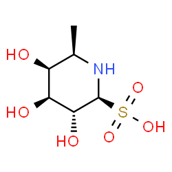 ChemSpider 2D Image | (2S,3R,4S,5S,6R)-3,4,5-Trihydroxy-6-methyl-2-piperidinesulfonic acid | C6H13NO6S