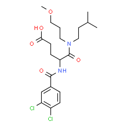 ChemSpider 2D Image | N~2~-(3,4-Dichlorobenzoyl)-N-(3-methoxypropyl)-N-(3-methylbutyl)-alpha-glutamine | C21H30Cl2N2O5