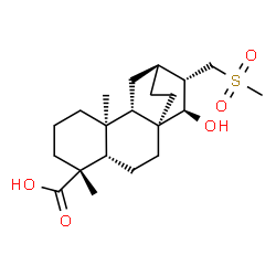 ChemSpider 2D Image | (5beta,8alpha,9beta,10alpha,12alpha,15beta)-15-Hydroxy-17-(methylsulfonyl)atisan-18-oic acid | C21H34O5S