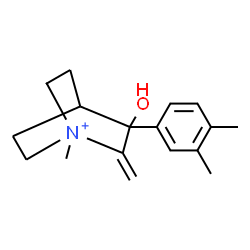 ChemSpider 2D Image | 3-(3,4-Dimethylphenyl)-3-hydroxy-1-methyl-2-methylene-1-azoniabicyclo[2.2.2]octane | C17H24NO