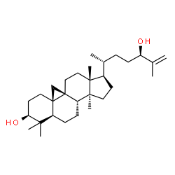 ChemSpider 2D Image | (3beta,9beta,24R)-9,19-Cyclolanost-25-ene-3,24-diol | C30H50O2
