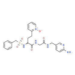 ChemSpider 2D Image | N-(2-{[(6-Amino-3-pyridinyl)methyl]amino}-2-oxoethyl)-2-[(benzylsulfonyl)amino]-4-(1-oxido-2-pyridinyl)butanamide | C24H28N6O5S