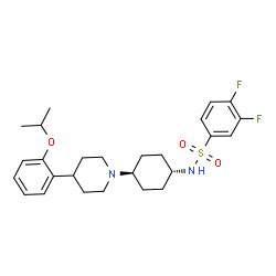 ChemSpider 2D Image | 3,4-Difluoro-N-{trans-4-[4-(2-isopropoxyphenyl)-1-piperidinyl]cyclohexyl}benzenesulfonamide | C26H34F2N2O3S