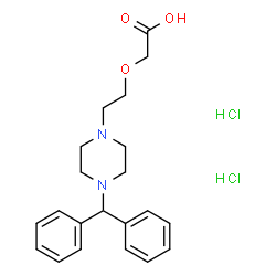ChemSpider 2D Image | {2-[4-(Diphenylmethyl)-1-piperazinyl]ethoxy}acetic acid dihydrochloride | C21H28Cl2N2O3