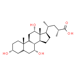 ChemSpider 2D Image | (2R,4R)-2-Methyl-4-[(3R,7R,8R,9S,10S,12S,13R,14S,17R)-3,7,12-trihydroxy-10,13-dimethylhexadecahydro-1H-cyclopenta[a]phenanthren-17-yl]pentanoic acid | C25H42O5