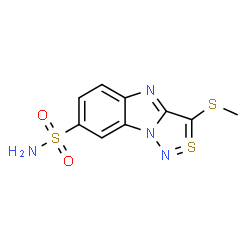 ChemSpider 2D Image | 3-methylthiobenzimidazo[1,2-c][1,2,3]thiadiazol-7-sulfonamide | C9H8N4O2S3
