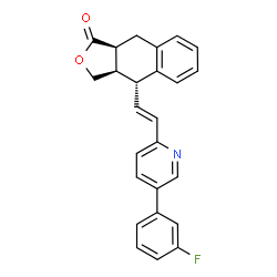 ChemSpider 2D Image | (3aR,4R,9aS)-4-{(E)-2-[5-(3-Fluorophenyl)-2-pyridinyl]vinyl}-3a,4,9,9a-tetrahydronaphtho[2,3-c]furan-1(3H)-one | C25H20FNO2
