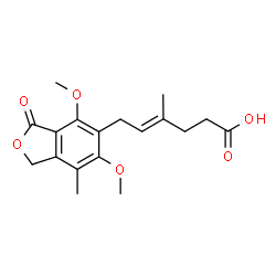 ChemSpider 2D Image | (4E)-6-(4,6-Dimethoxy-7-methyl-3-oxo-1,3-dihydro-2-benzofuran-5-yl)-4-methyl-4-hexenoic acid | C18H22O6