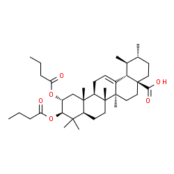 ChemSpider 2D Image | (2alpha,3beta)-2,3-Bis(butyryloxy)urs-12-en-28-oic acid | C38H60O6