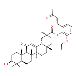 ChemSpider 2D Image | 2-Ethoxy-6-[(1E)-3-oxo-1-buten-1-yl]phenyl (3beta)-3-hydroxy-11-oxoolean-12-en-30-oate | C42H58O6