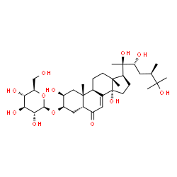 ChemSpider 2D Image | (2beta,3beta,5beta,22R,24R)-2,14,20,22,25-Pentahydroxy-6-oxoergost-7-en-3-yl beta-D-glucopyranoside | C34H56O12