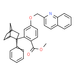 ChemSpider 2D Image | Methyl 2-(2-phenylbicyclo[2.2.1]hept-2-yl)-4-(2-quinolinylmethoxy)benzoate | C31H29NO3