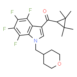 ChemSpider 2D Image | [4,5,6,7-Tetrafluoro-1-(tetrahydro-2H-pyran-4-ylmethyl)-1H-indol-3-yl](2,2,3,3-tetramethylcyclopropyl)methanone | C22H25F4NO2