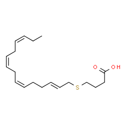 ChemSpider 2D Image | 4-[(2E,6Z,9Z,12Z)-2,6,9,12-Pentadecatetraen-1-ylsulfanyl]butanoic acid | C19H30O2S