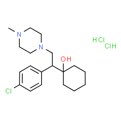 ChemSpider 2D Image | 1-[1-(4-Chlorophenyl)-2-(4-methyl-1-piperazinyl)ethyl]cyclohexanol dihydrochloride | C19H31Cl3N2O