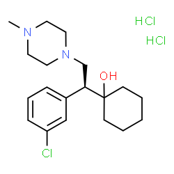ChemSpider 2D Image | 1-[(1S)-1-(3-Chlorophenyl)-2-(4-methyl-1-piperazinyl)ethyl]cyclohexanol dihydrochloride | C19H31Cl3N2O