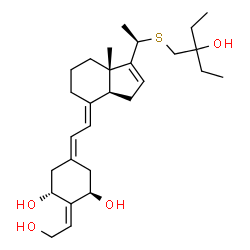ChemSpider 2D Image | (1R,2Z,3R,5E,7E)-17-{(1R)-1-[(2-Ethyl-2-hydroxybutyl)sulfanyl]ethyl}-2-(2-hydroxyethylidene)-9,10-secoestra-5,7,16-triene-1,3-diol | C28H44O4S