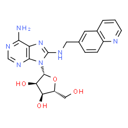 ChemSpider 2D Image | 8-[(6-Quinolinylmethyl)amino]adenosine | C20H21N7O4