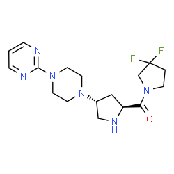ChemSpider 2D Image | (3,3-Difluoro-1-pyrrolidinyl){(2S,4R)-4-[4-(2-pyrimidinyl)-1-piperazinyl]-2-pyrrolidinyl}methanone | C17H24F2N6O