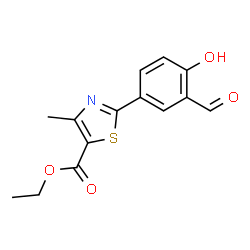ChemSpider 2D Image | Ethyl 2-(3-formyl-4-hydroxyphenyl)-4-methyl-1,3-thiazole-5-carboxylate | C14H13NO4S