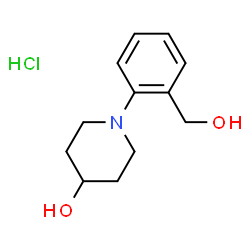 ChemSpider 2D Image | 1-(2-Hydroxymethylphenyl)piperidin-4-ol hydrochloride | C12H18ClNO2
