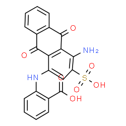 ChemSpider 2D Image | 2-[(4-Amino-9,10-dihydro-9,10-dioxo-3-sulfo-1-anthracenyl)amino]benzoic acid | C21H14N2O7S